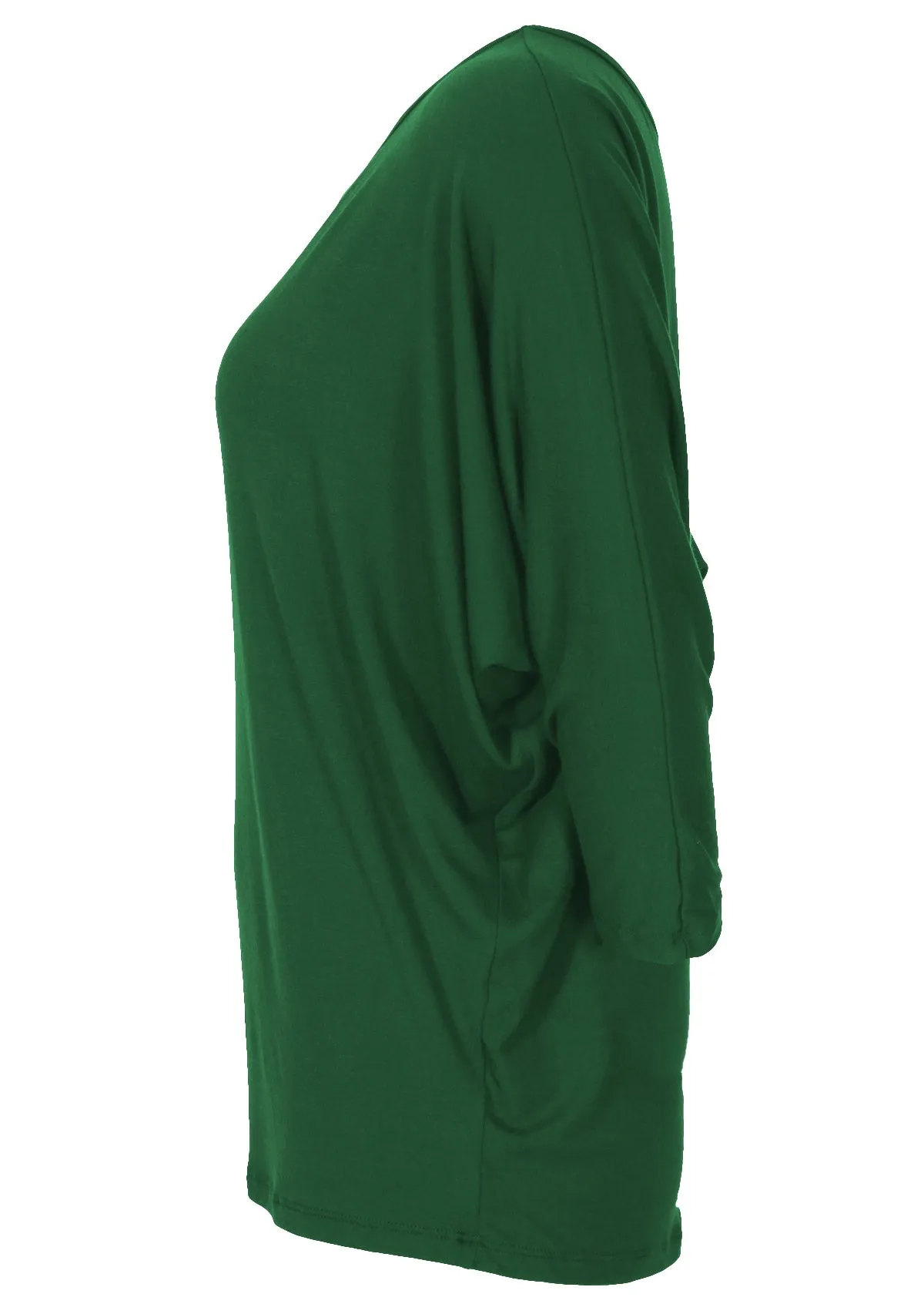 3/4 Sleeve Batwing Top Forest Green