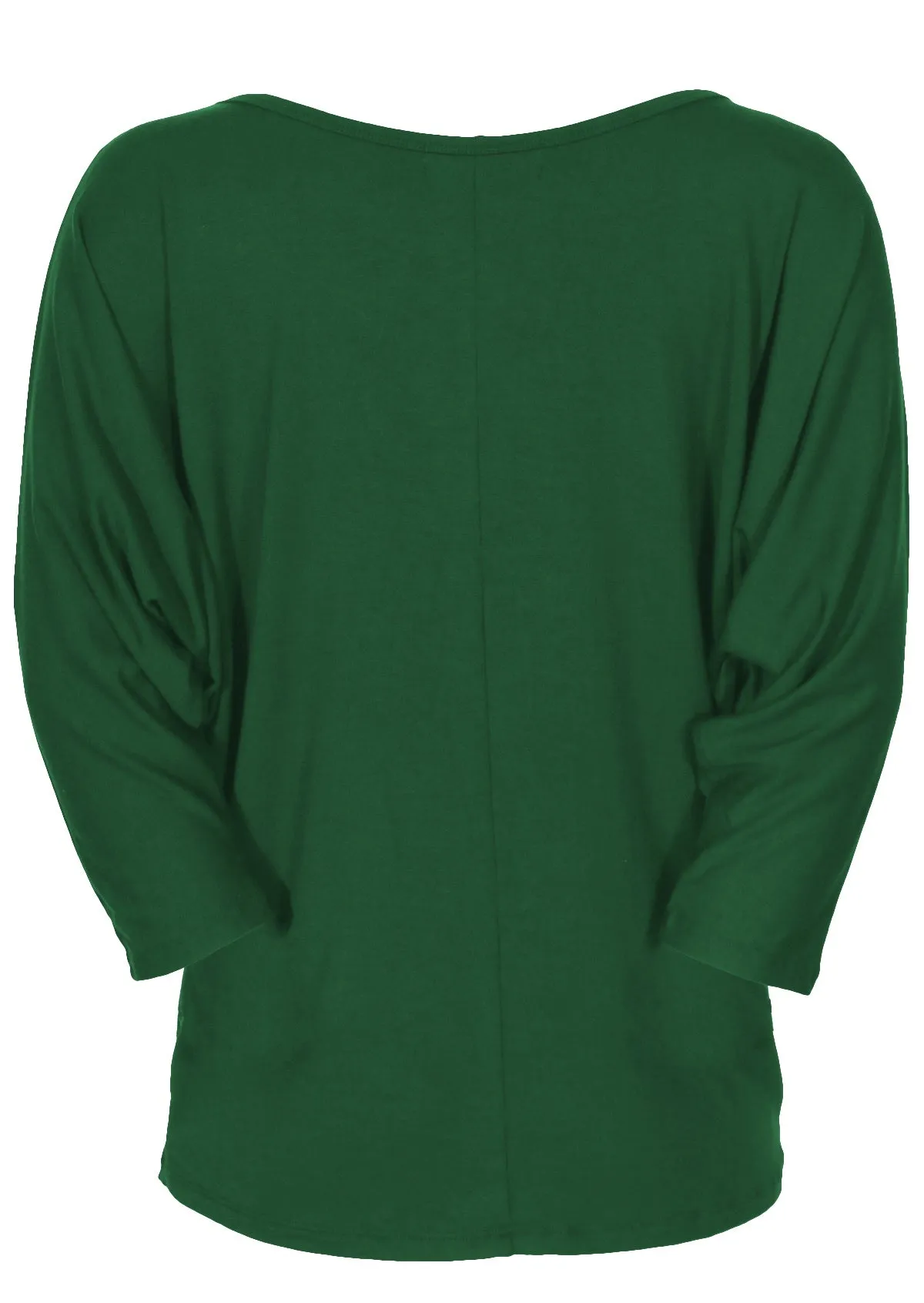 3/4 Sleeve Batwing Top Forest Green