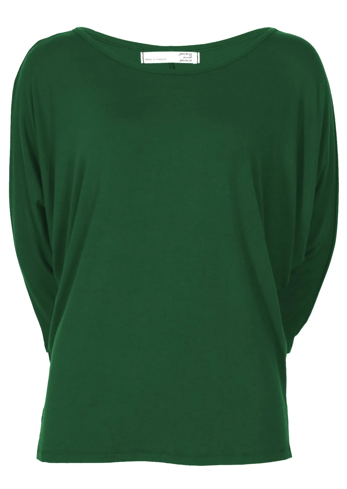 3/4 Sleeve Batwing Top Forest Green