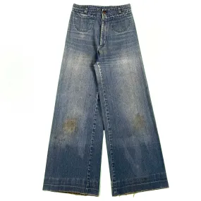 70s 'Pulse' Denim Bell Bottoms- 25x29.5