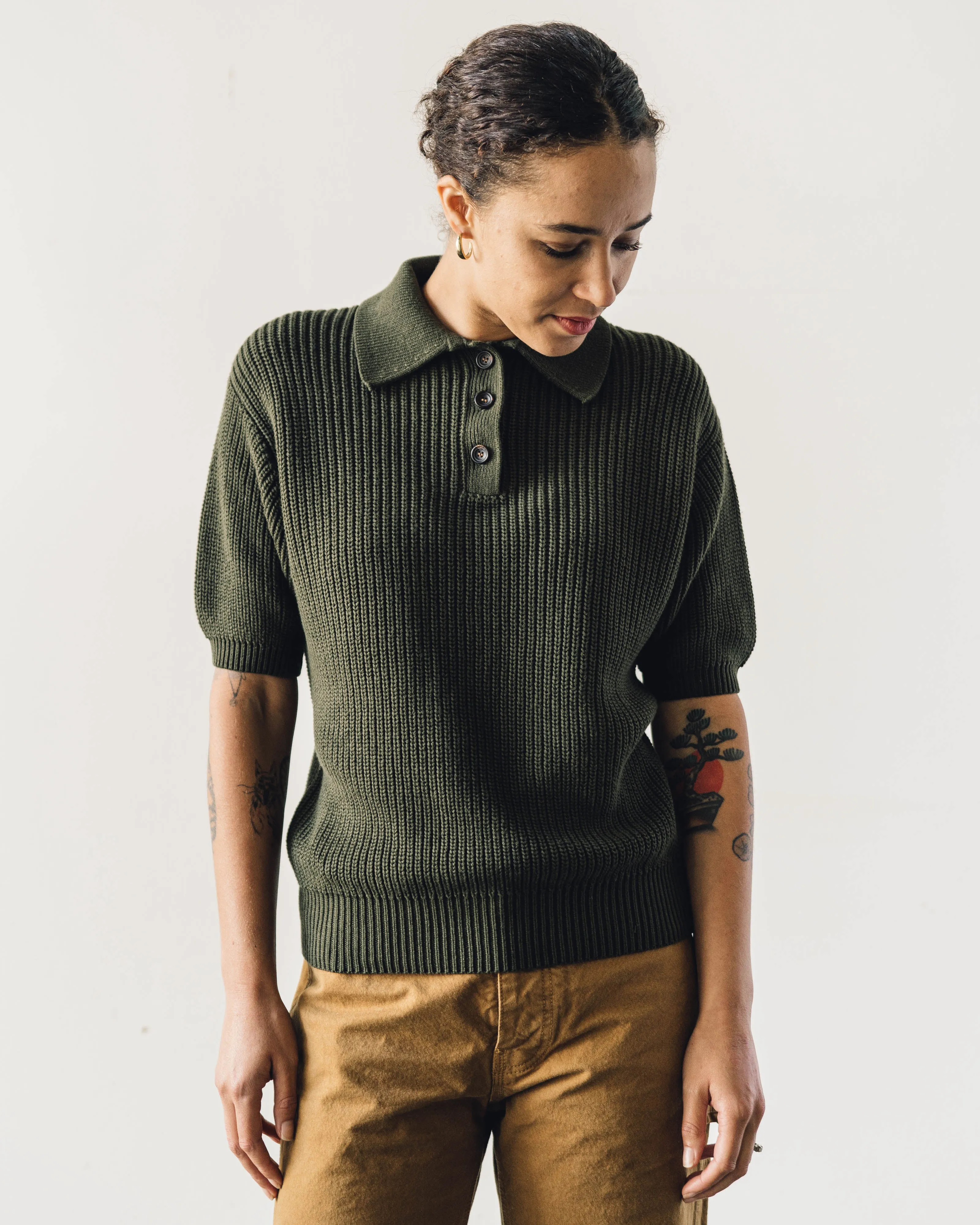 7115 Collared Pullover, Olive