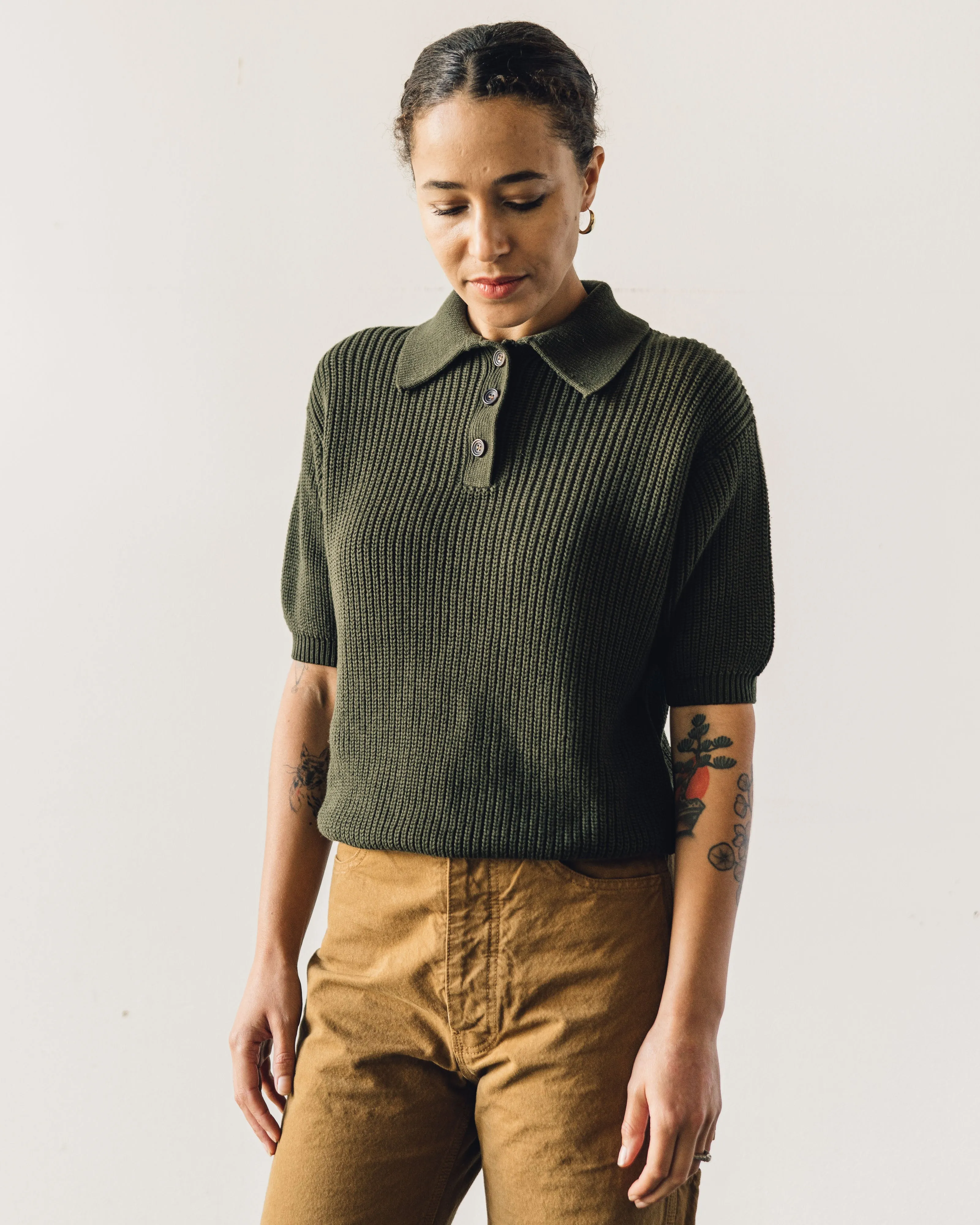 7115 Collared Pullover, Olive