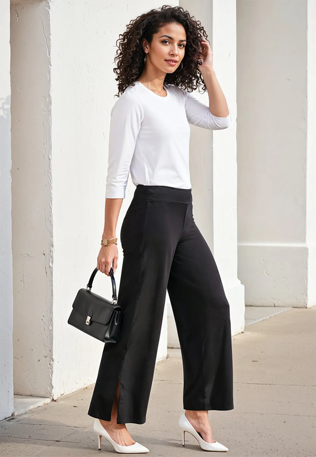 AM:PM Cotton Wide Legged Pants - Lite Tall