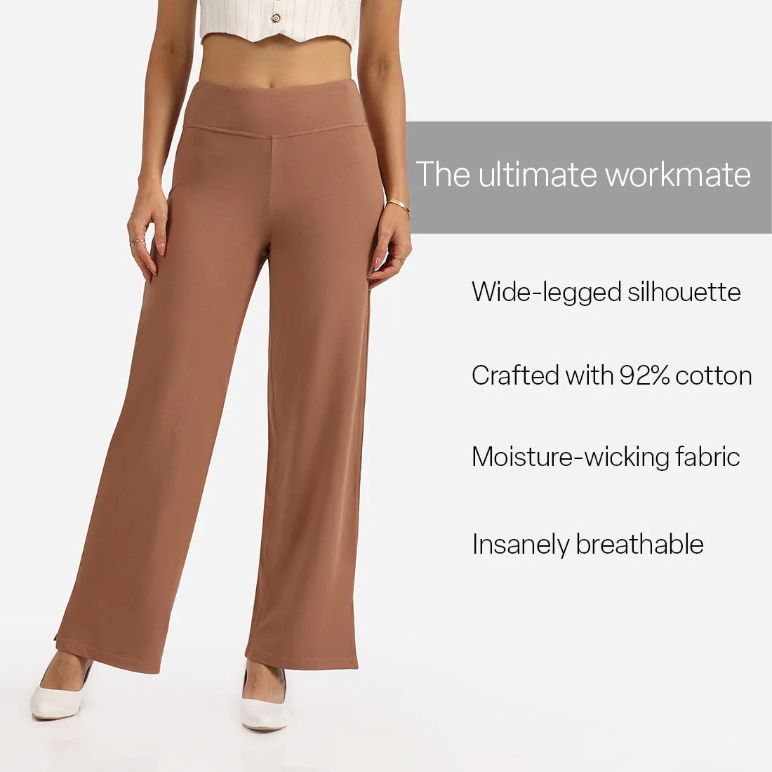 AM:PM Cotton Wide Legged Pants - Lite Tall