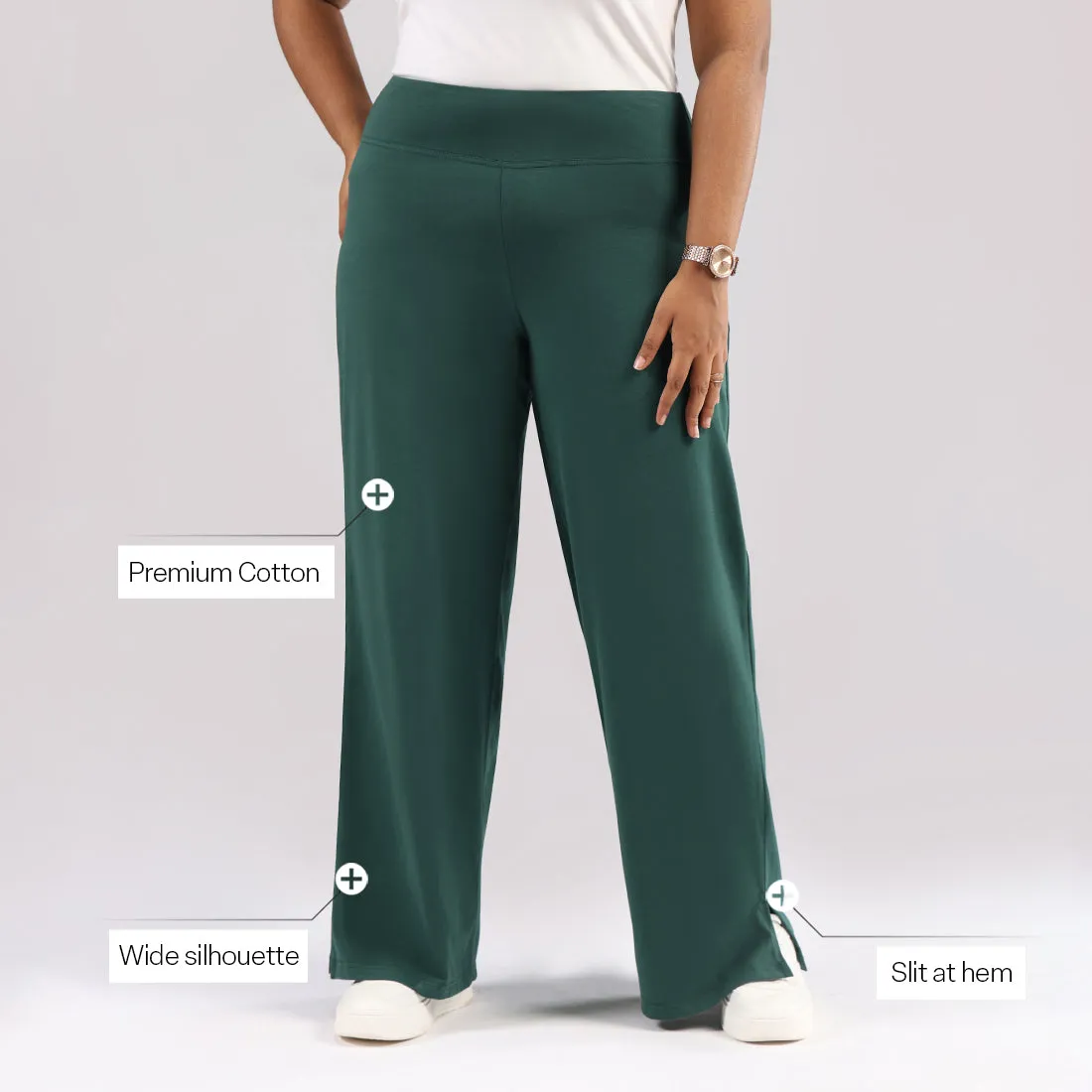 AM:PM Cotton Wide Legged Pants - Lite Tall