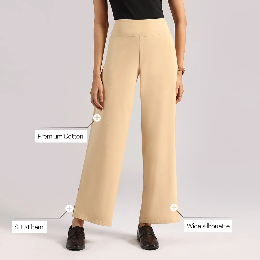 AM:PM Cotton Wide Legged Pants - Lite Tall