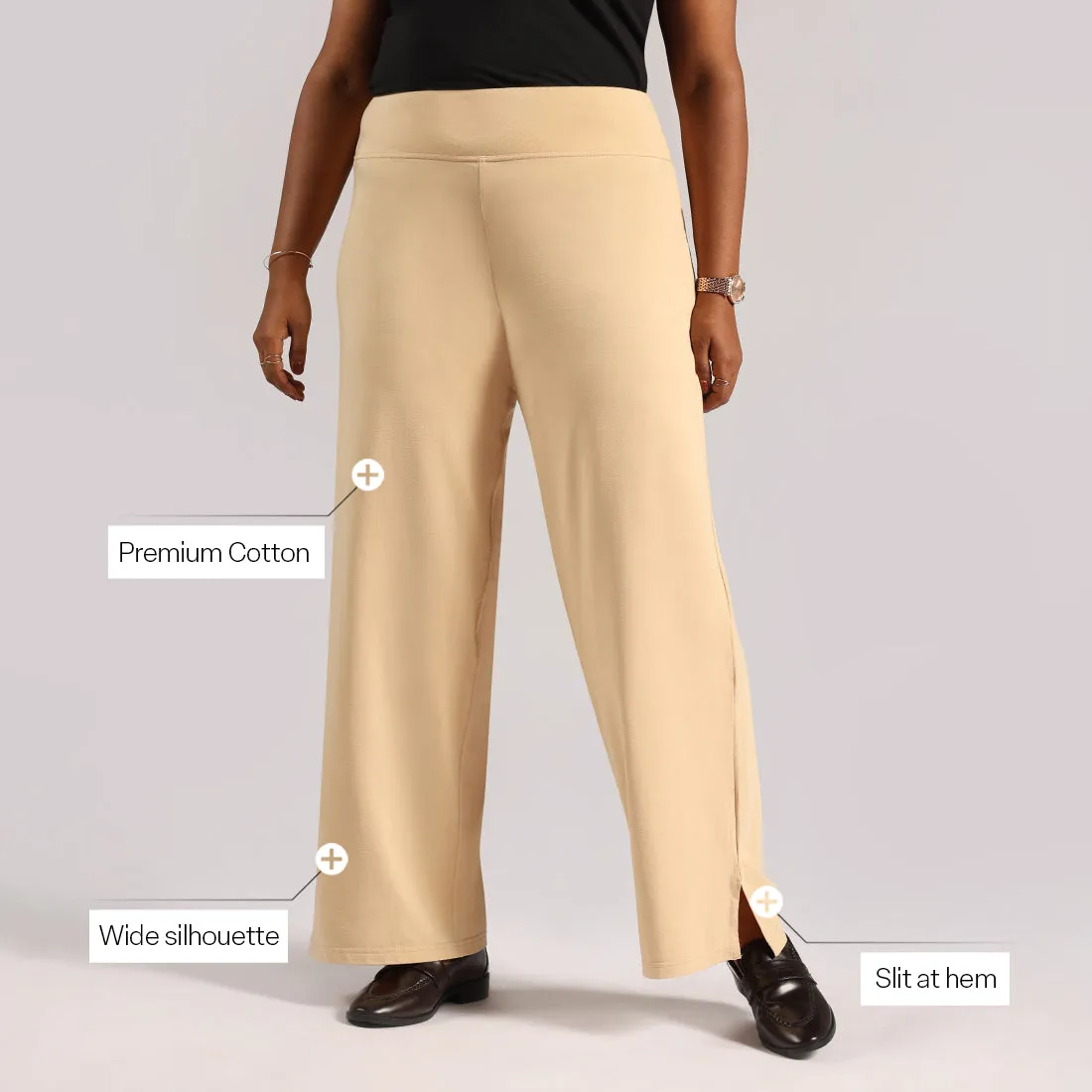 AM:PM Cotton Wide Legged Pants - Lite Tall