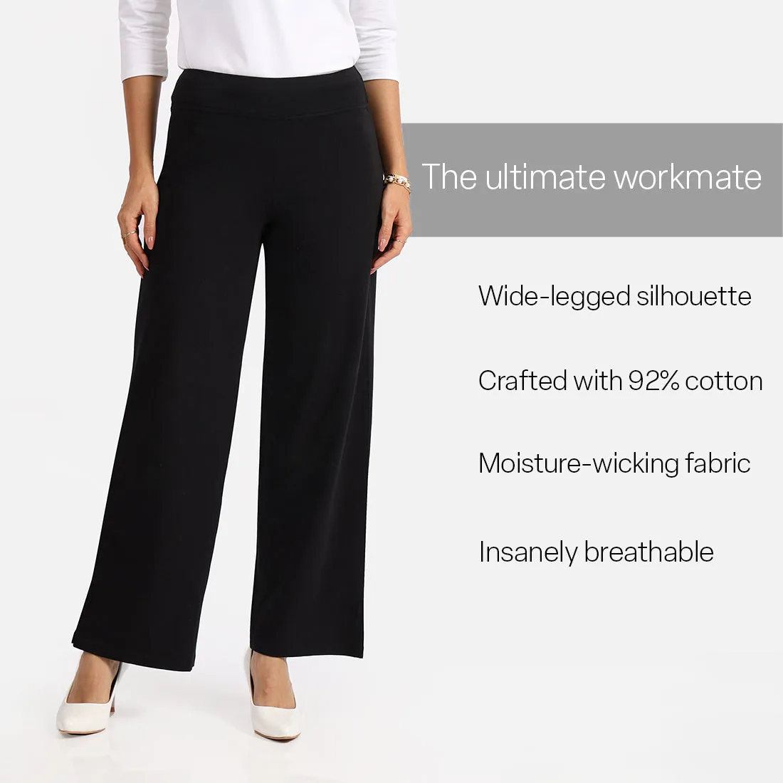 AM:PM Cotton Wide Legged Pants - Lite Tall