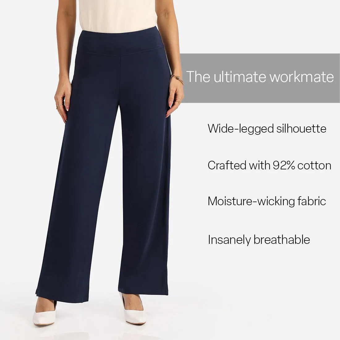 AM:PM Cotton Wide Legged Pants - Lite Tall