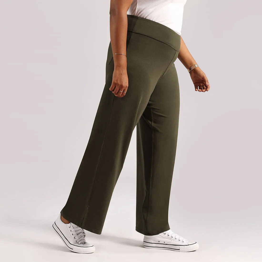 AM:PM Cotton Wide Legged Pants - Lite Tall