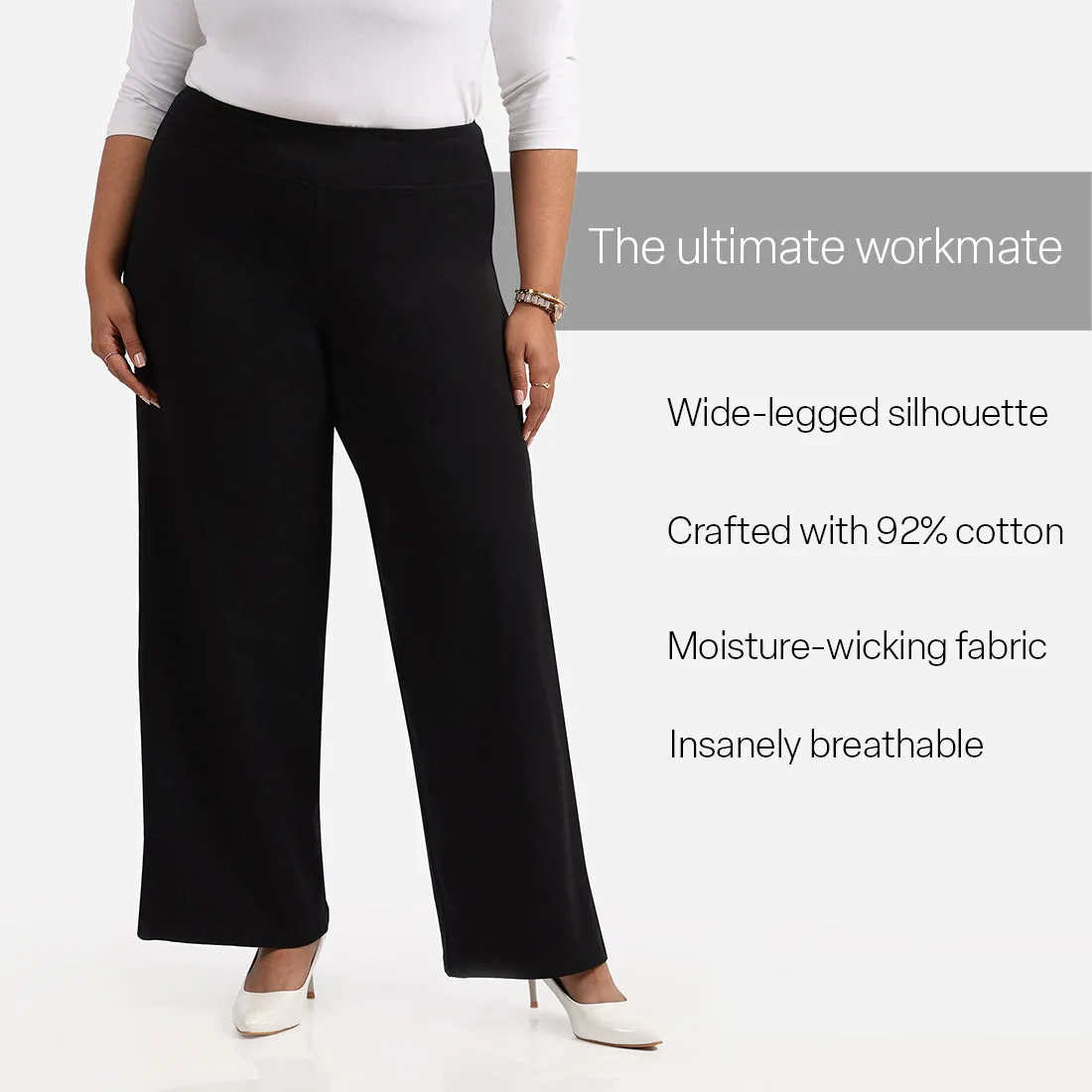 AM:PM Cotton Wide Legged Pants - Lite Tall