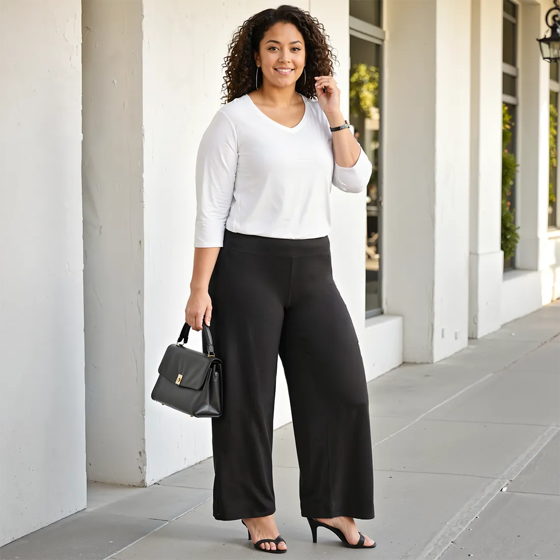 AM:PM Cotton Wide Legged Pants - Lite Tall