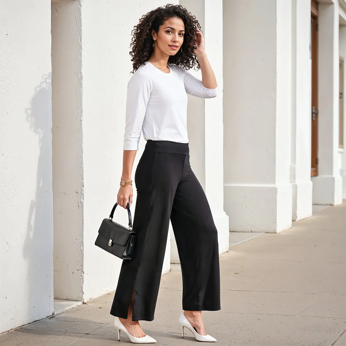 AM:PM Cotton Wide Legged Pants - Lite Tall