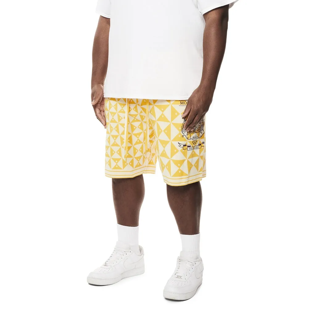 Big and Tall - Jacquard Knit Shorts - Mari Gold