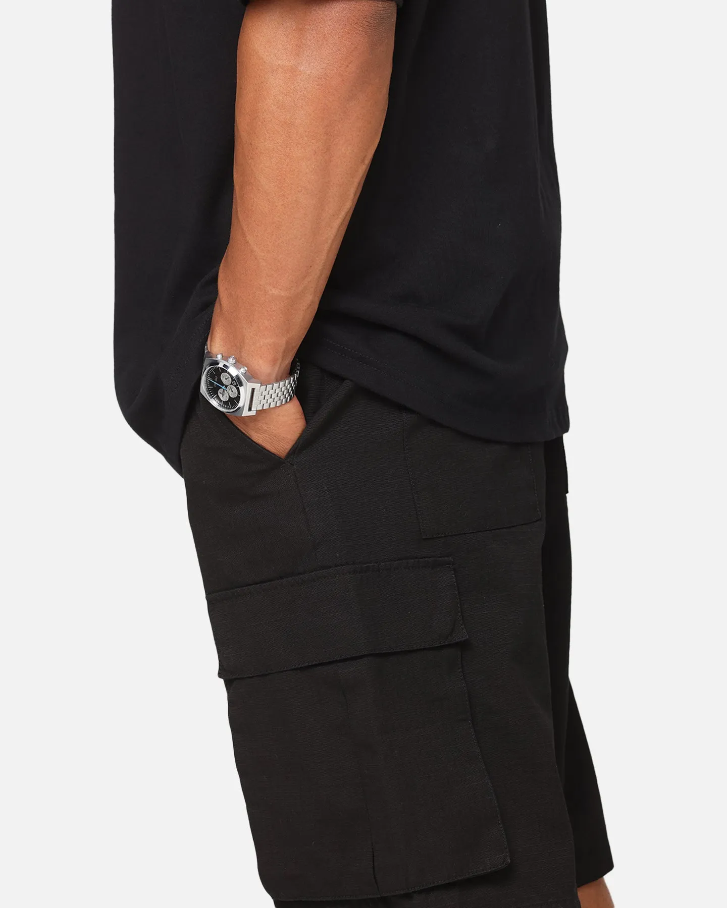 Carre Tactical Baggy Cargo Shorts Black