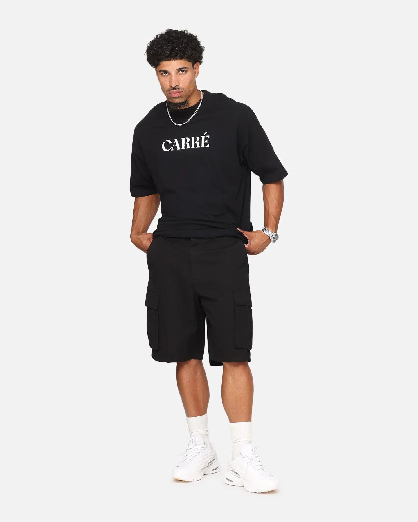 Carre Tactical Baggy Cargo Shorts Black