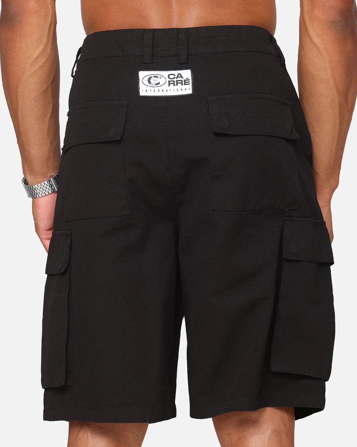 Carre Tactical Baggy Cargo Shorts Black