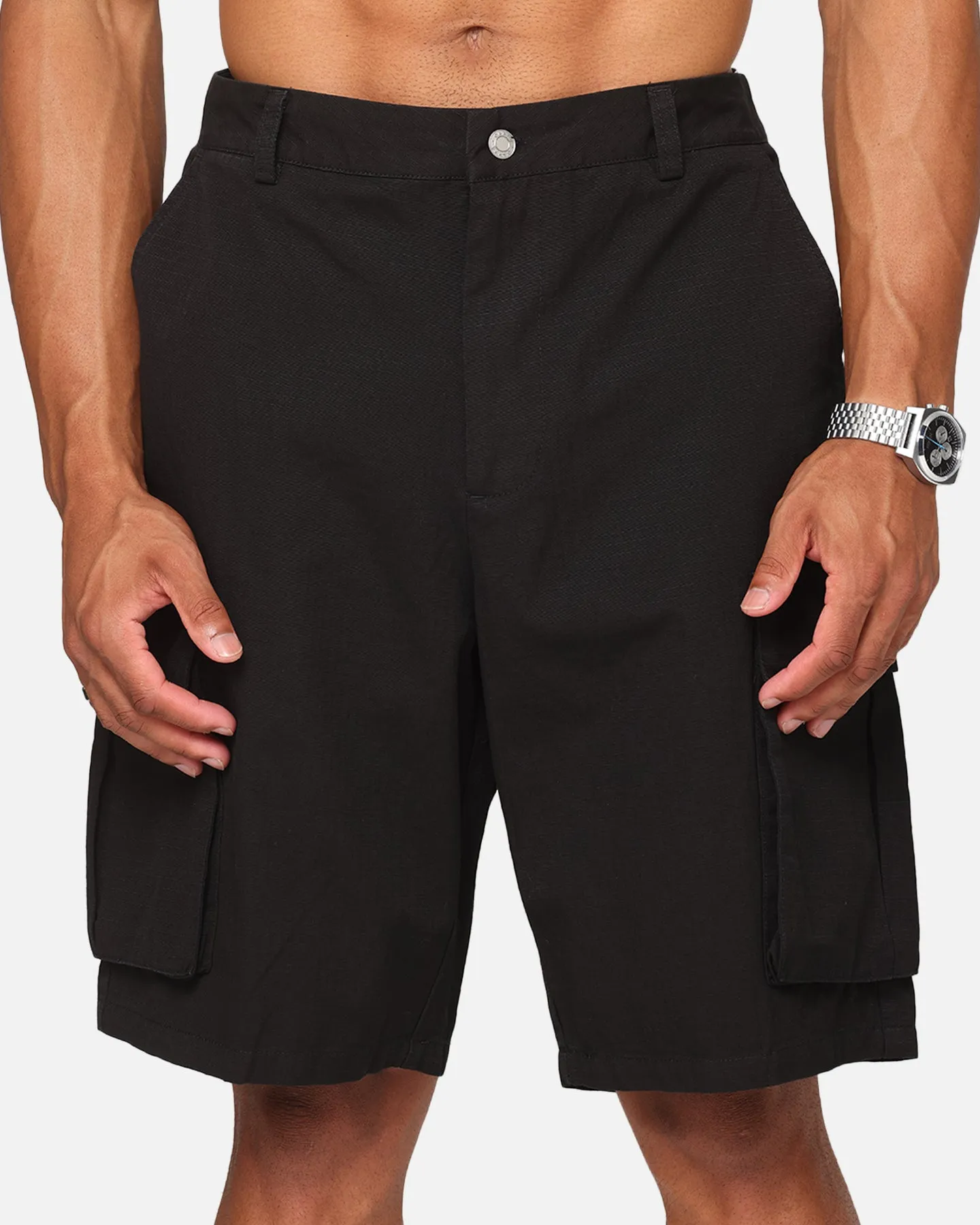 Carre Tactical Baggy Cargo Shorts Black