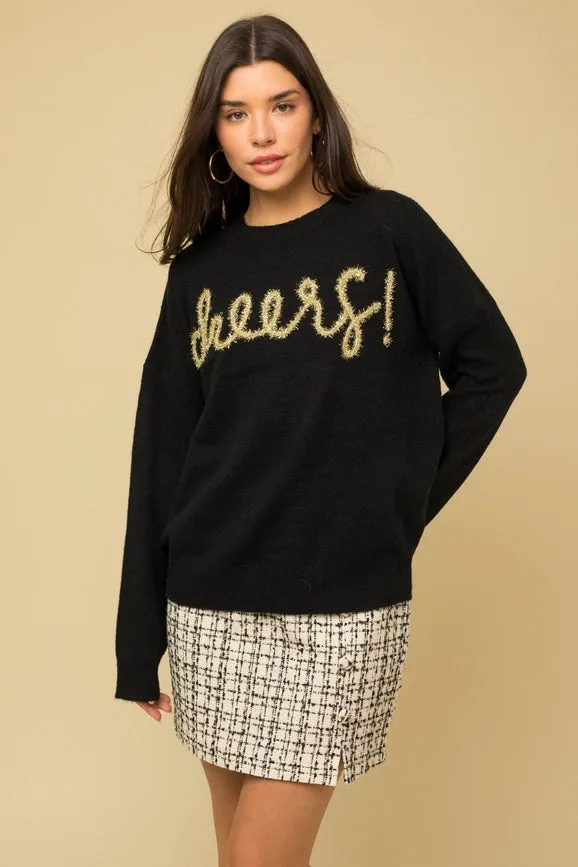 Cheers Pullover Sweater Black