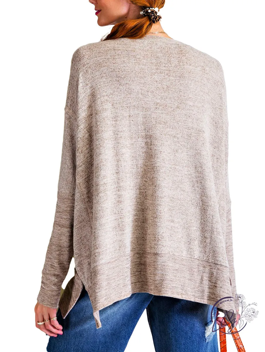 Curvy Brushed Knit Loose Fit Top