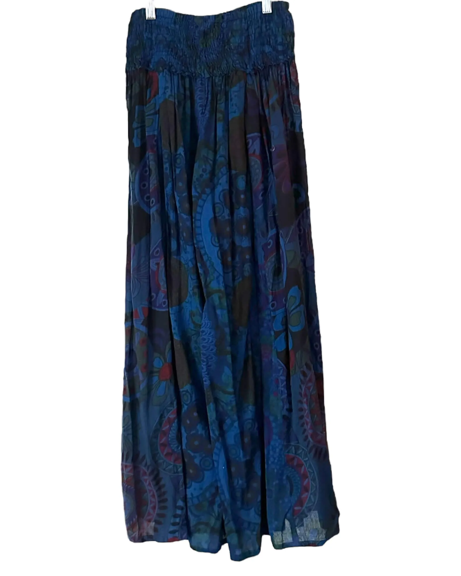 Dark Winter Print Wide Leg Smocked Waist Pants