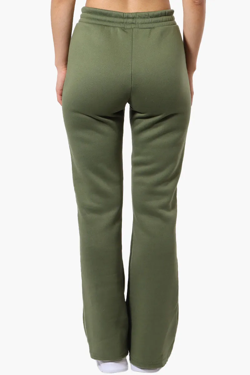 Fahrenheit Tie Waist Flared Sweatpants - Olive