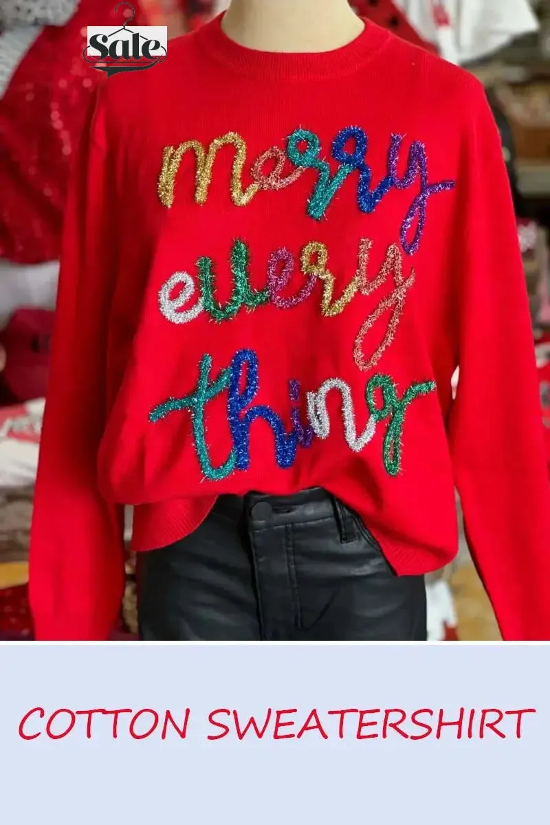 Festive Cotton Charm Holiday Pullover Sweater