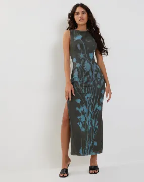 Flo Midi Dress in Lumen Mesh Green