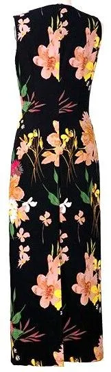 Floral Print Sheath Sleeveless Midi Dress