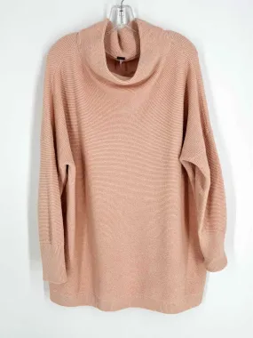 Free People Size M Blush Ribbed Knit Sweaters Sweater