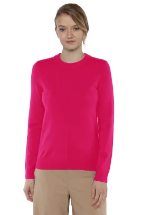 JENNIE LIU Women's 100% Cashmere Long Sleeve Crew Neck Sweater