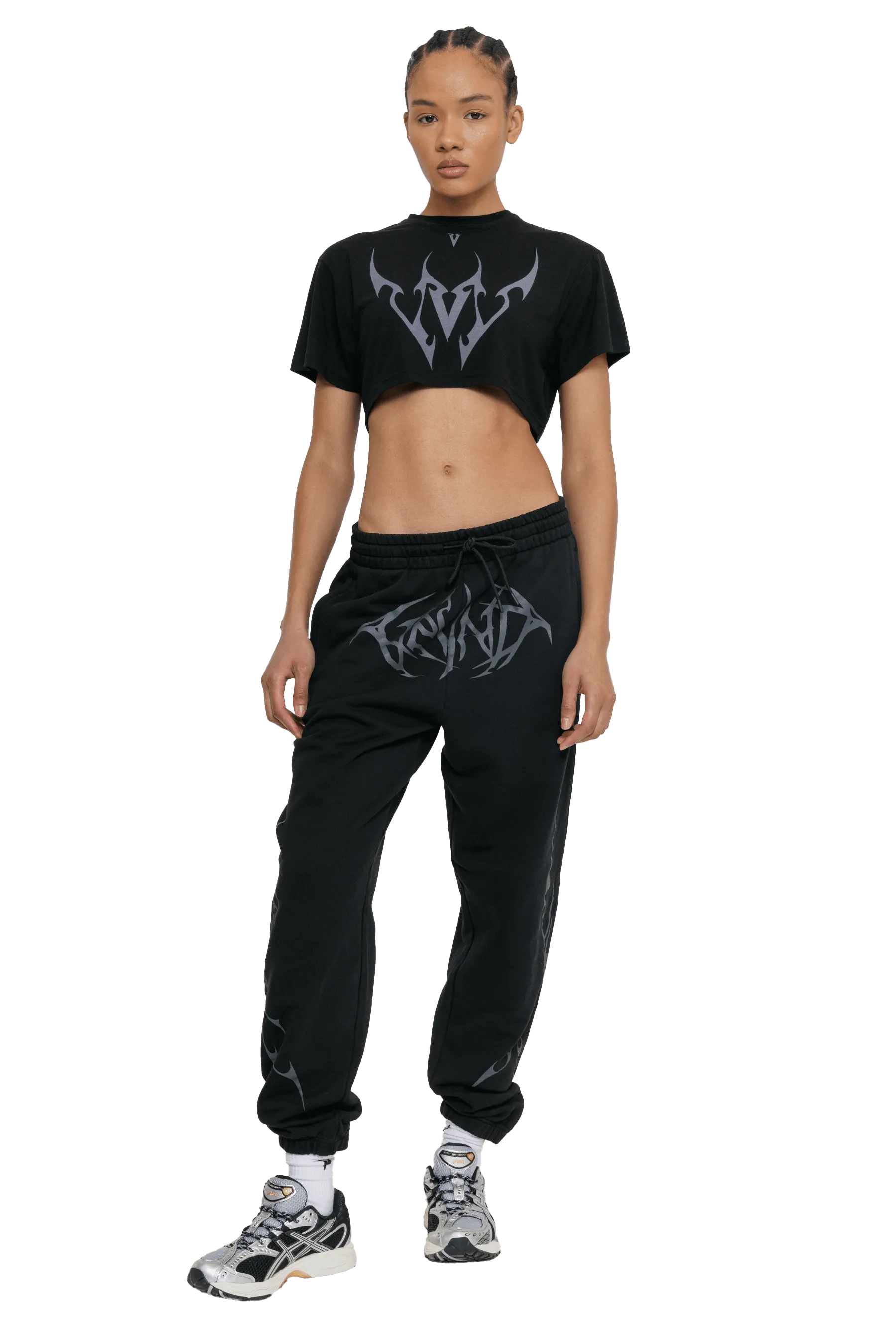 JOGGERS GRAY VEINS GRAPHIC - Black