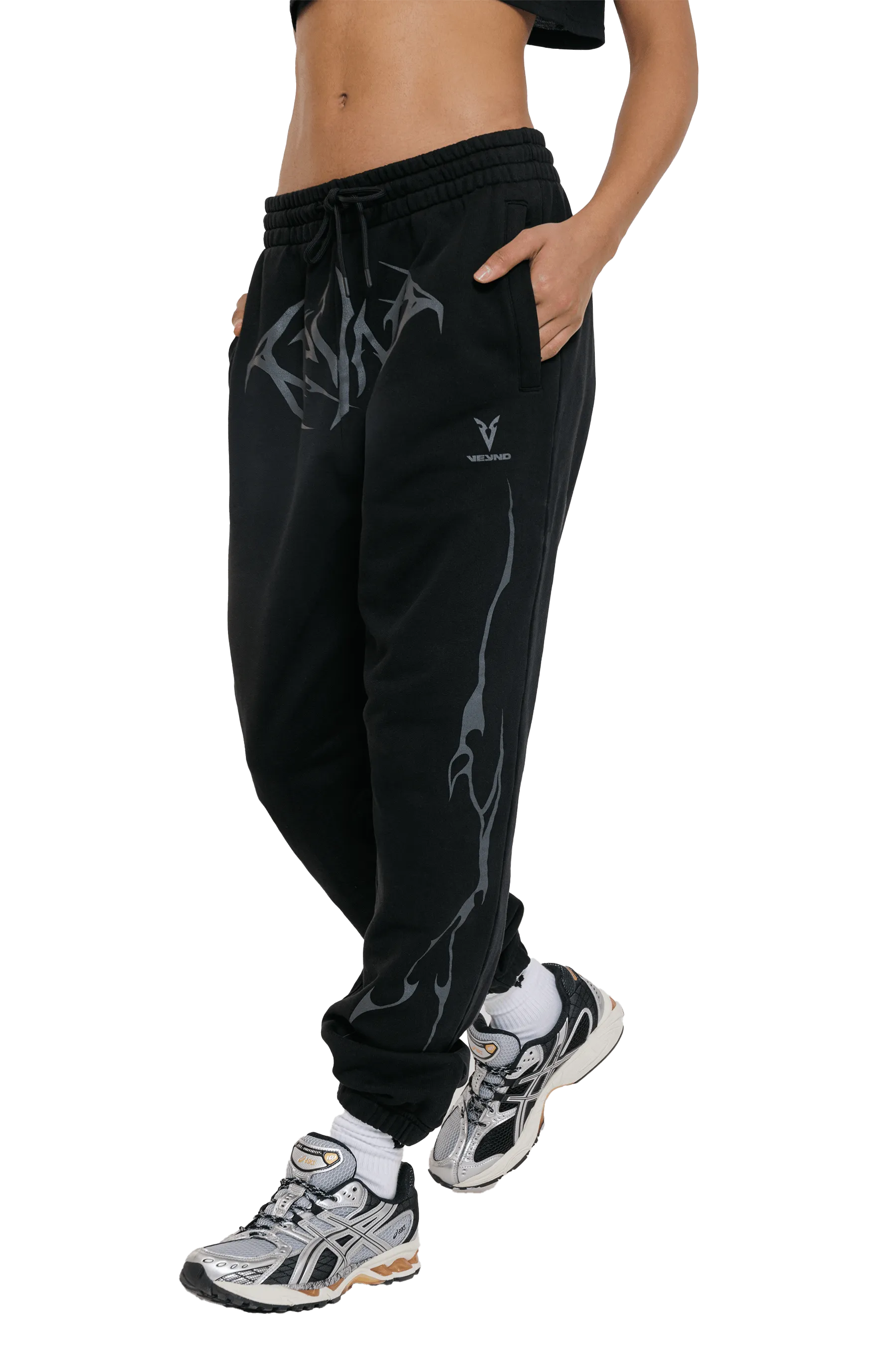 JOGGERS GRAY VEINS GRAPHIC - Black