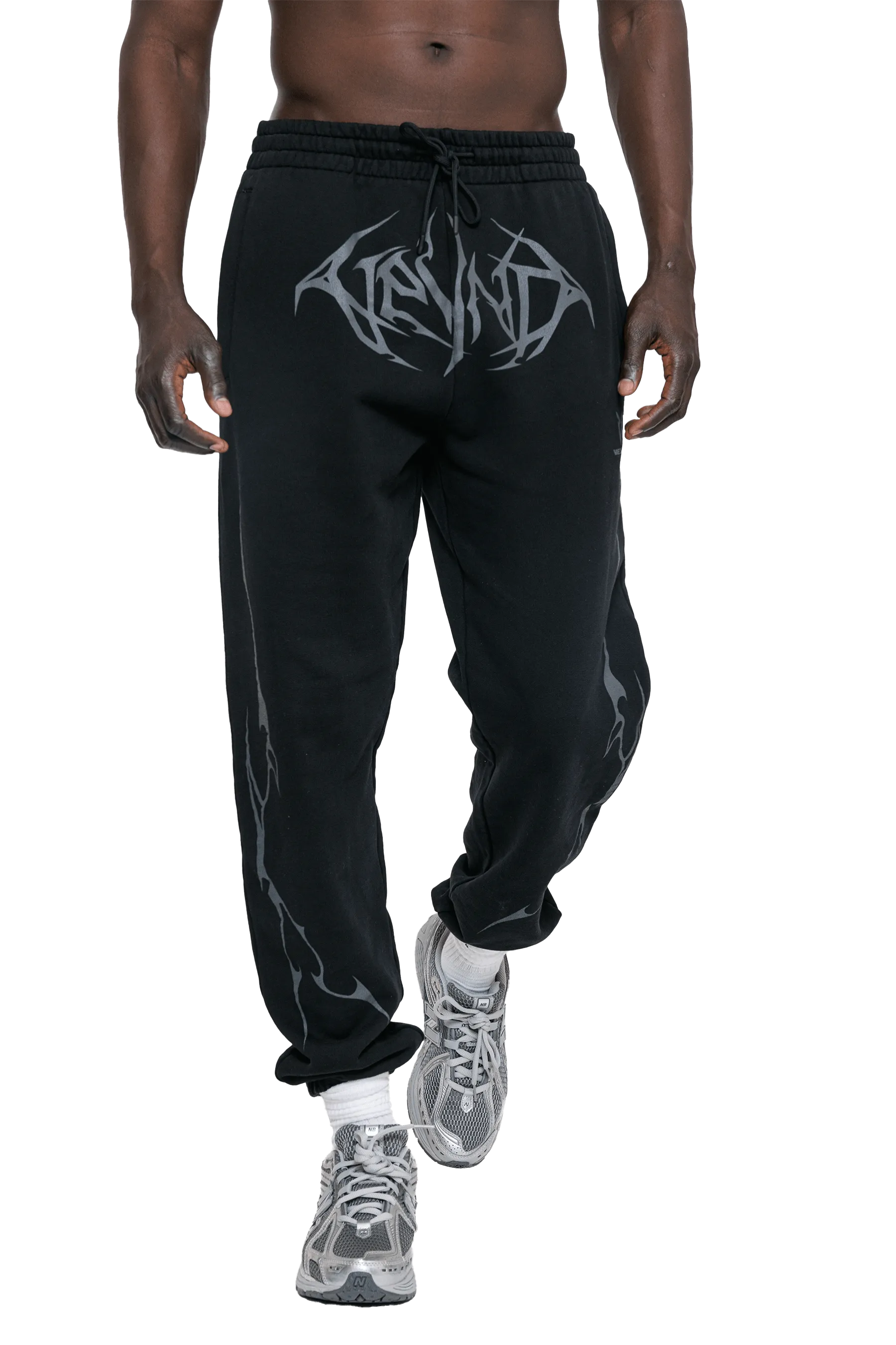 JOGGERS GRAY VEINS GRAPHIC - Black