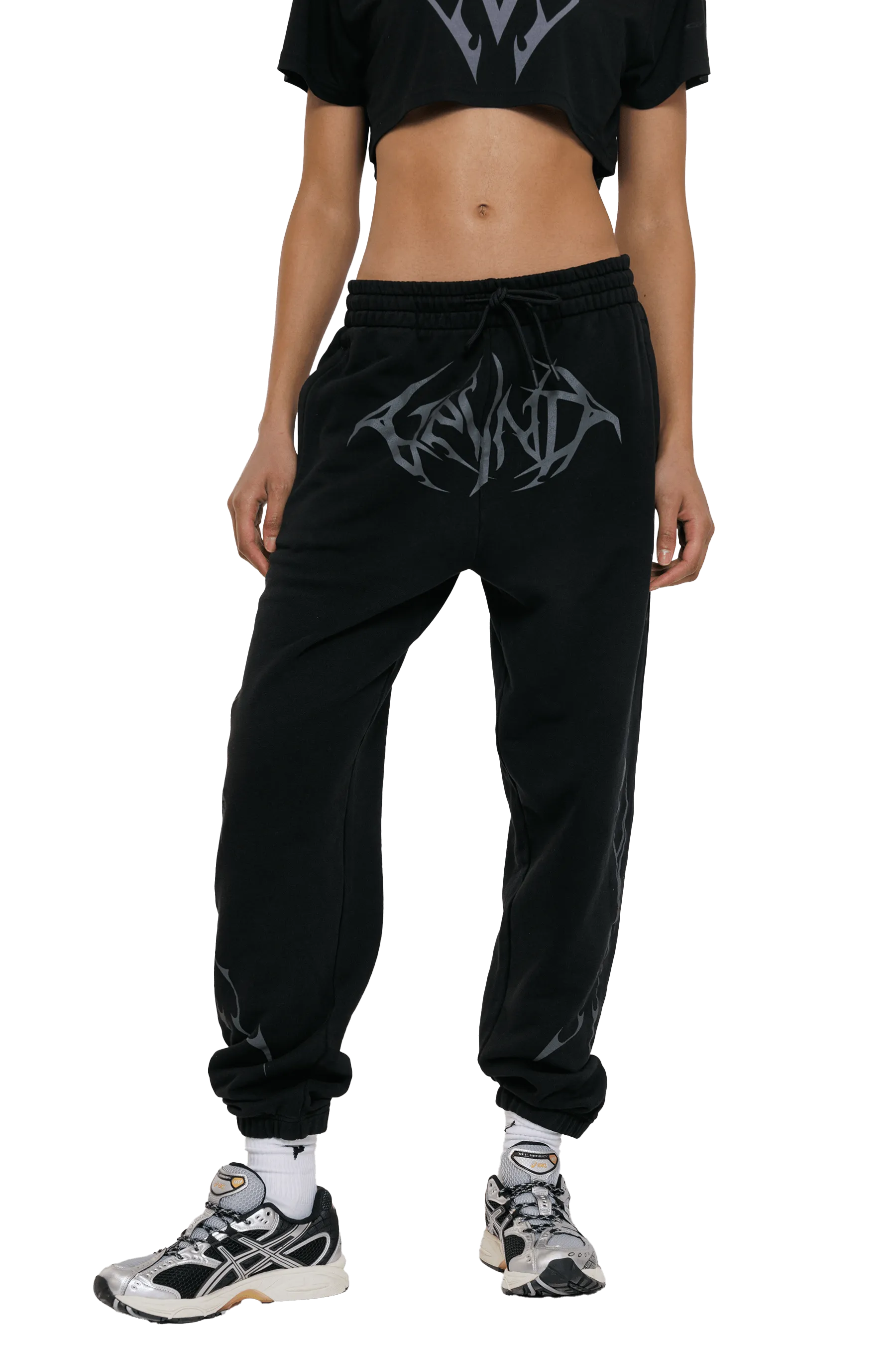 JOGGERS GRAY VEINS GRAPHIC - Black