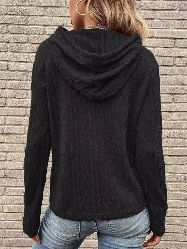 Light Cable Knit Hoodie