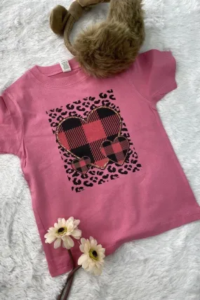 LUCKY PLAID HEART- PINK