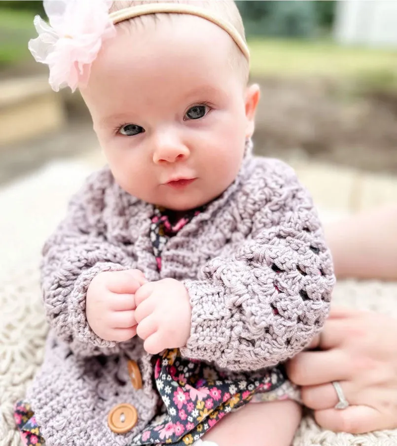 Mini Pop Crochet Cardigan