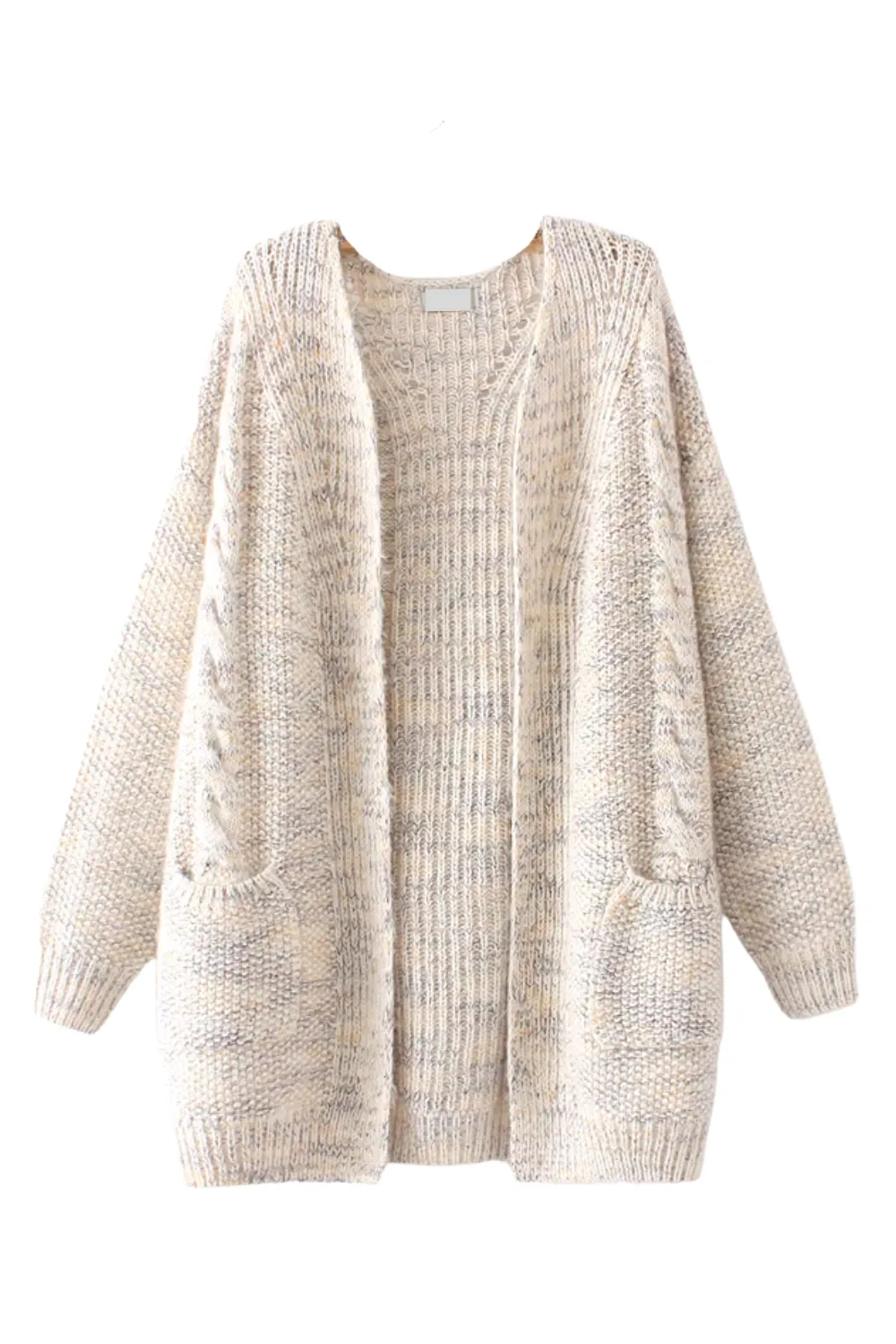 'Miriam' Fuzzy Mid-Length Knitted Cardigan (2 Colors)