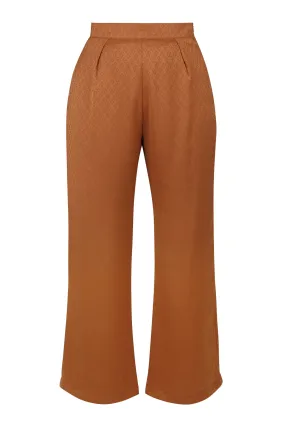 Monogram Satin Pants - Brown