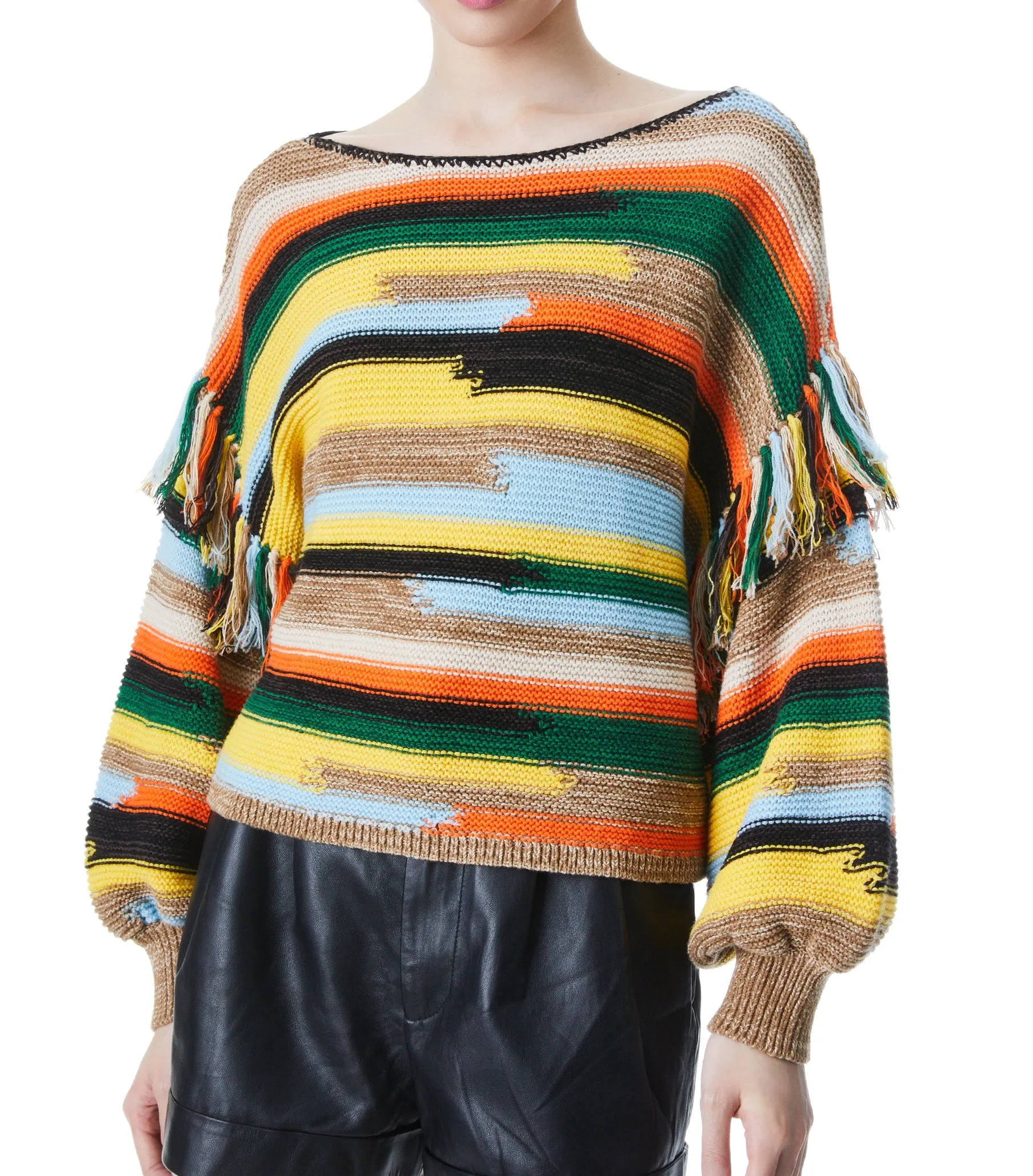 Multi Knit Claudette Fringe Pullover