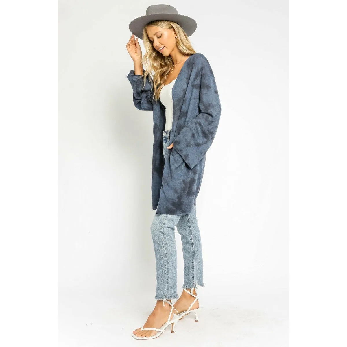 Navy Tie Dye Cardigan