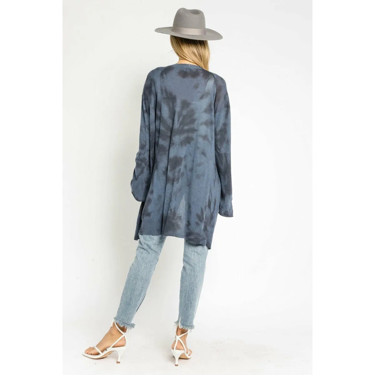 Navy Tie Dye Cardigan