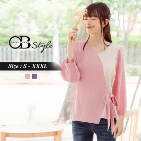 ORANGEBEAR ASYMMETRICAL LONG SLEEVE TOPS