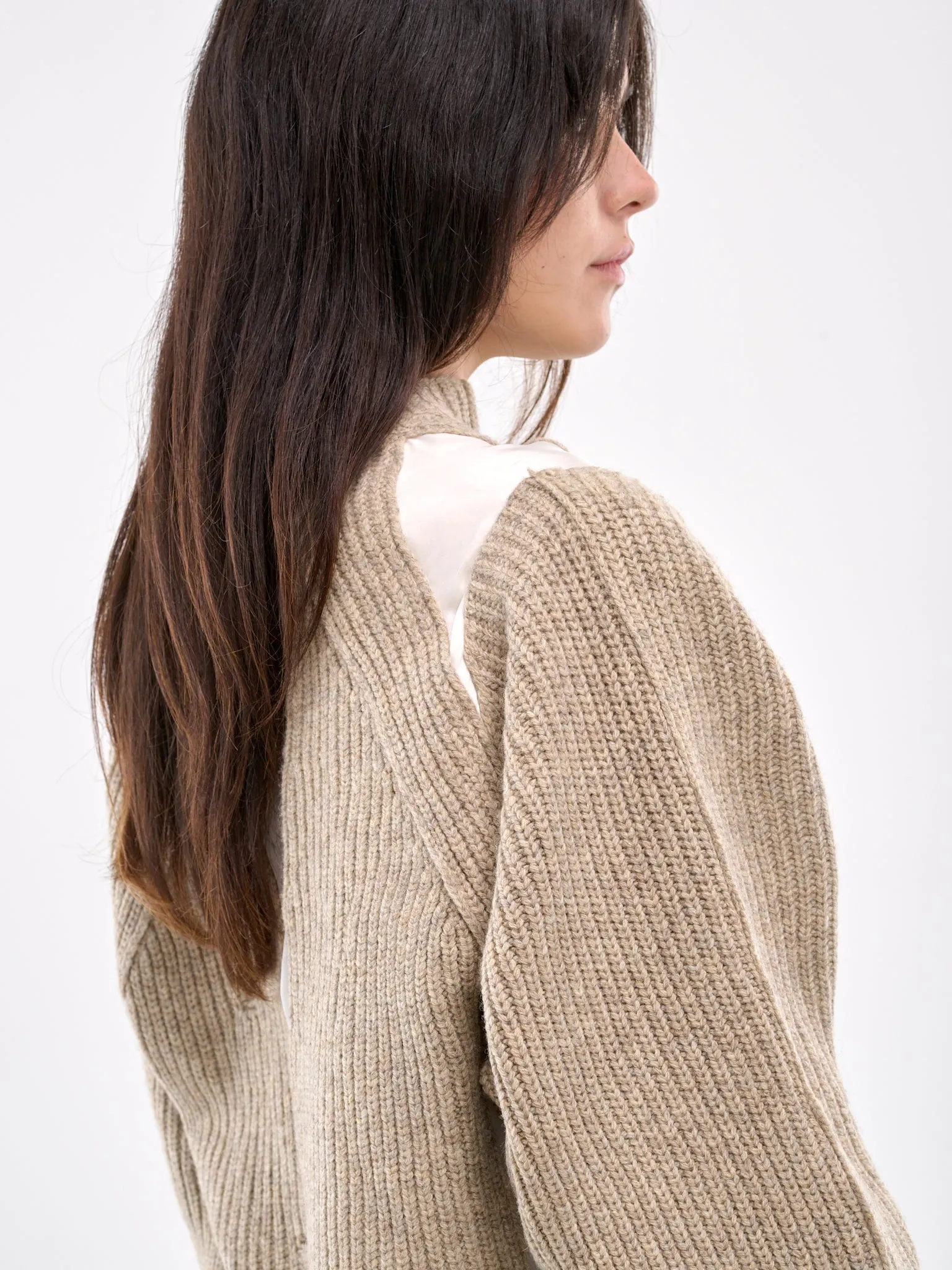 Paneled Sweater (UC2D1901-GRAY-BEIGE)