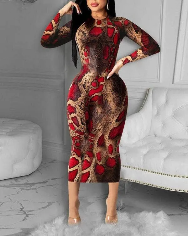 Print Body Con Dress