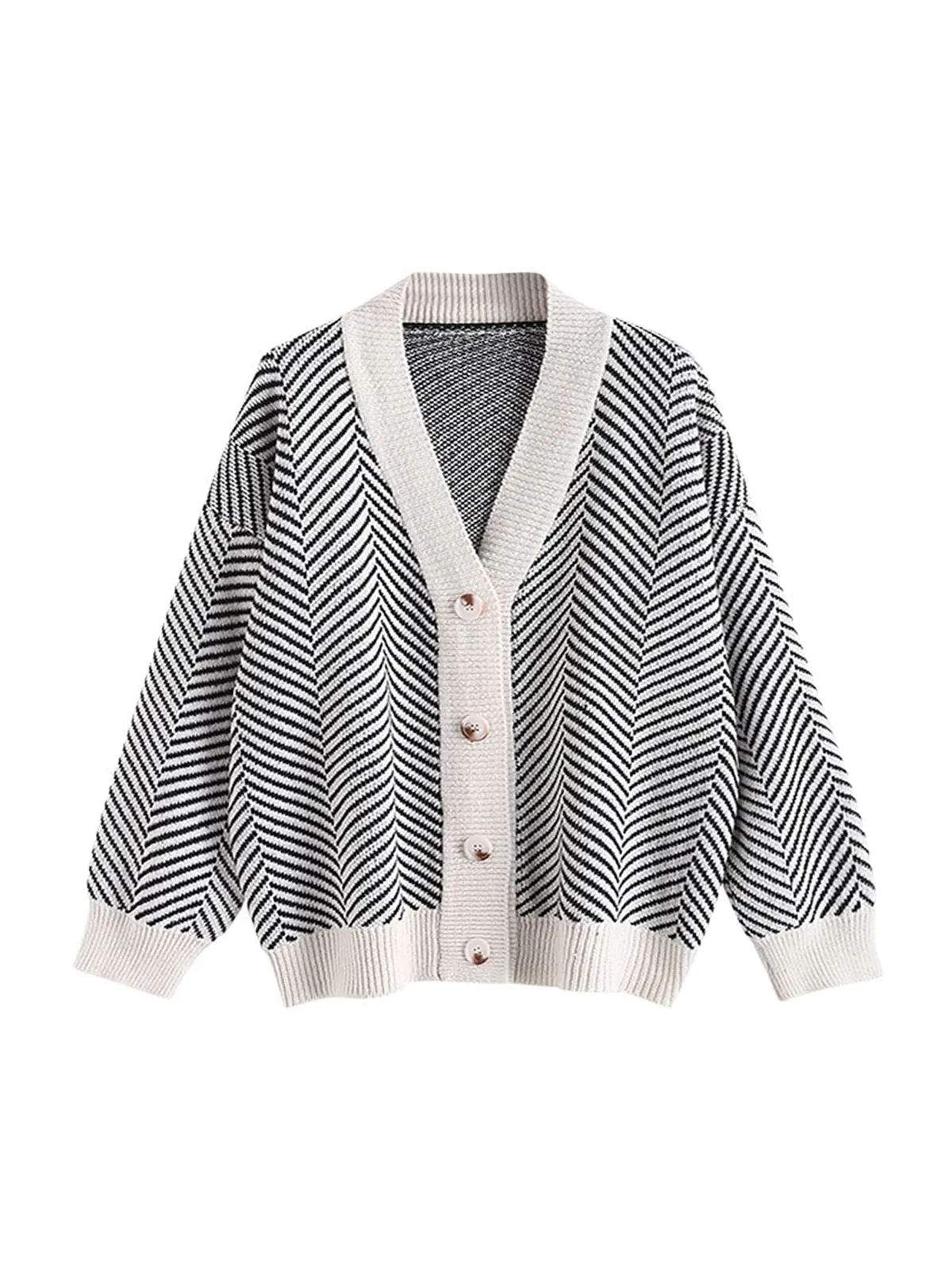 Ribbed Button Cardigan