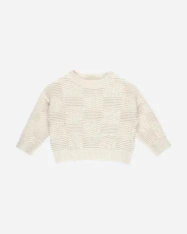 Rylee   Cru Crochet Knit Pullover, Natural