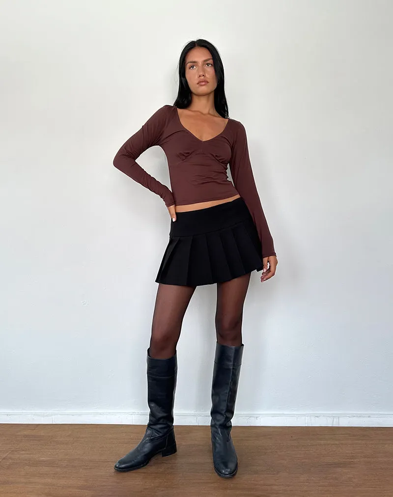 Sisil Long Sleeve Top in Bitter Chocolate