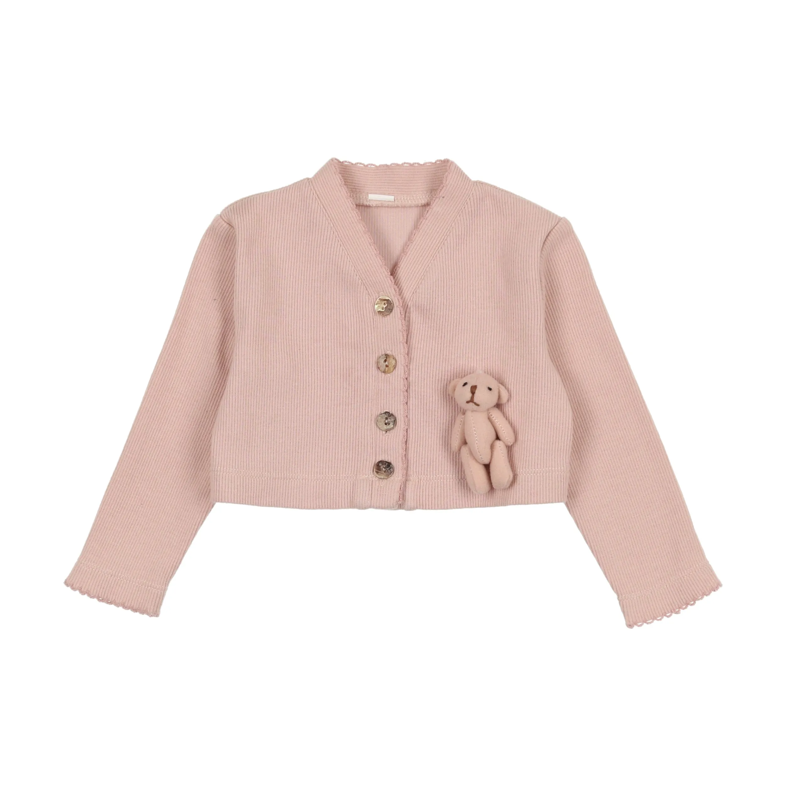 SL947-Velour Bear Cardigans-Pink